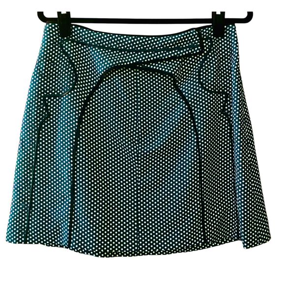 NWOT C/MEO Collective a-line cross front polka dot mini skirt - Picture 1 of 11